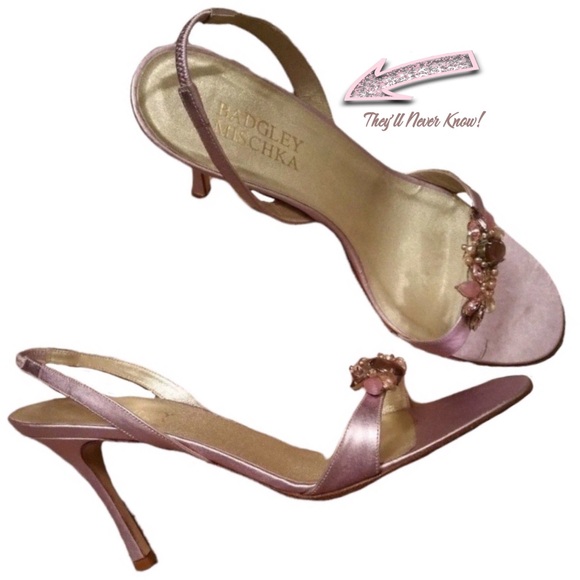 Dazzling Pink Satin Dress Sandals Heels, Bejeweled Straps, Adjustable Sz 8.5 NIB - Picture 2 of 16